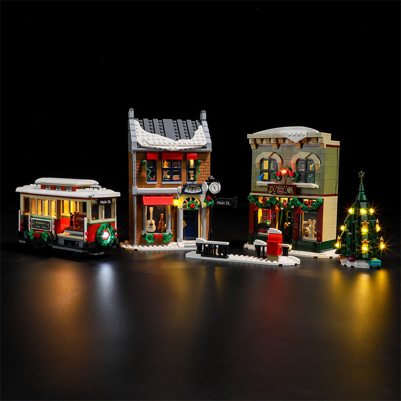YEABRICKS is compatible with LEGO 10308 Festival Street building blocks, LED lighting, Christmas series toy lights - Image 2