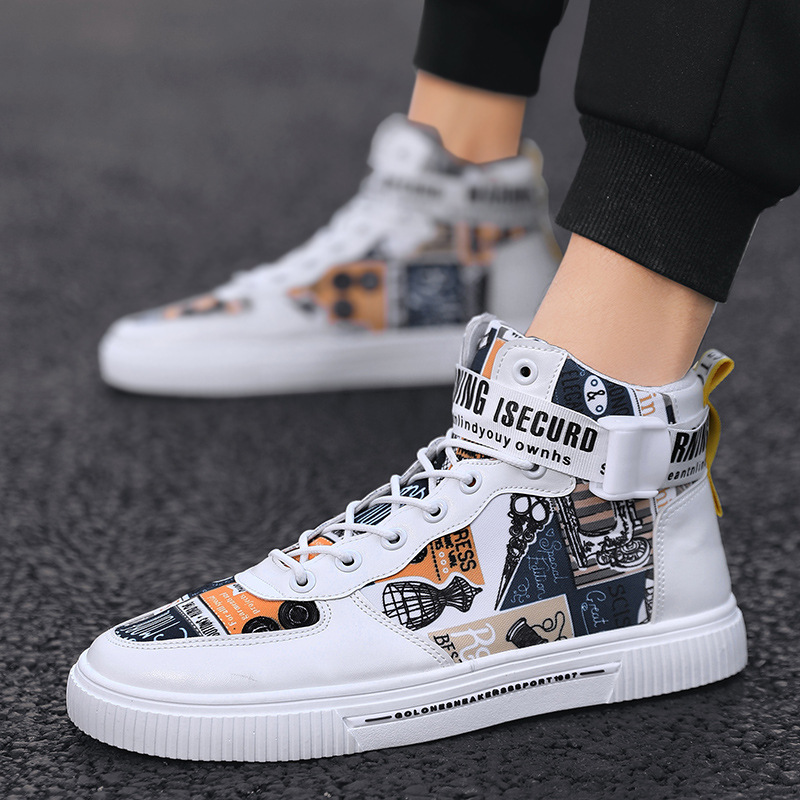 Spring men's trendy shoes, new black high top shoes for teenagers, sports shoes for boys, junior high school students, and men's adobe shoes - Image 5