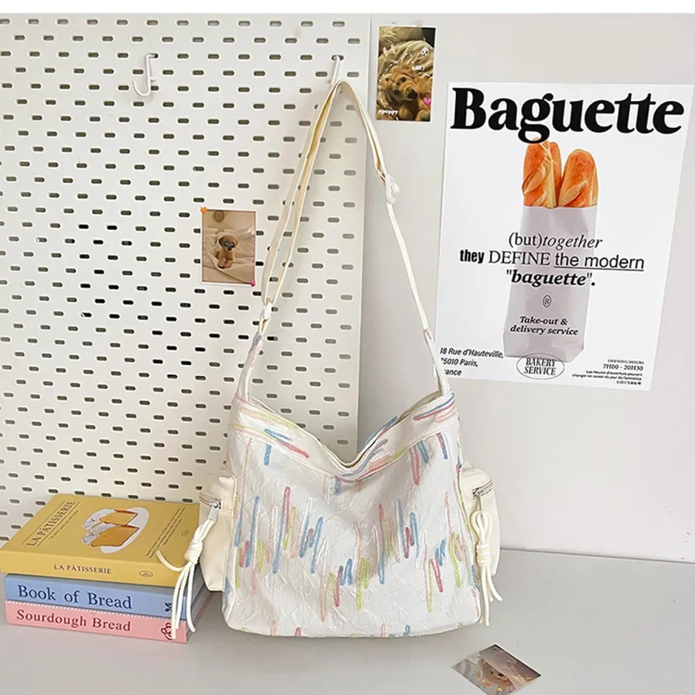 Contrast Texture Shoulder Bag - Image 8