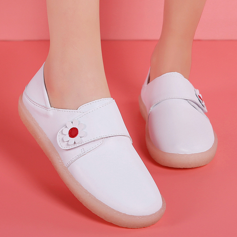 Cross-border nurse shoes women's soft-soled breathable deodorant non-tiring feet comfortable non-slip all-match velvet thick-soled leather medical worker