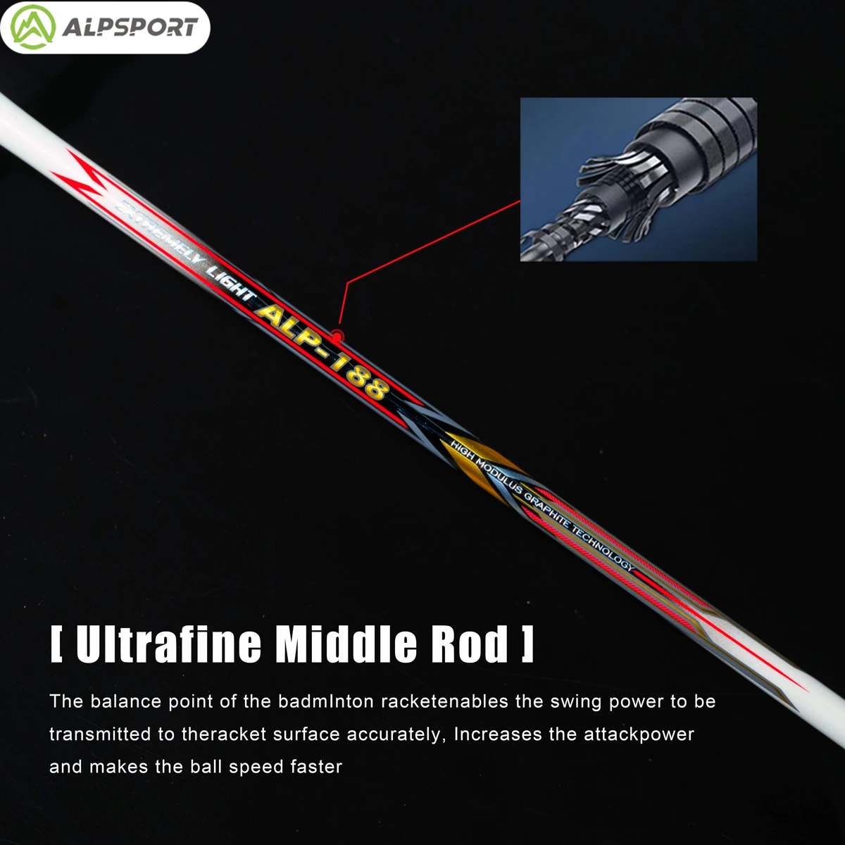 ALPSPORT AIR 10U Ultralight 52g T800 Badminton Racket Fast Rebound Lmported MAX 28LBS Carbon fiber + Titanium Badminton Racket - Image 4