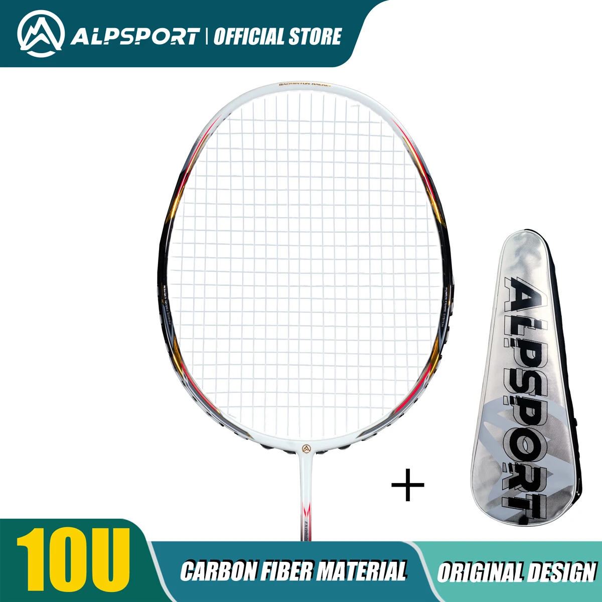 ALPSPORT AIR 10U Ultralight 52g T800 Badminton Racket Fast Rebound Lmported MAX 28LBS Carbon fiber + Titanium Badminton Racket - Image 8
