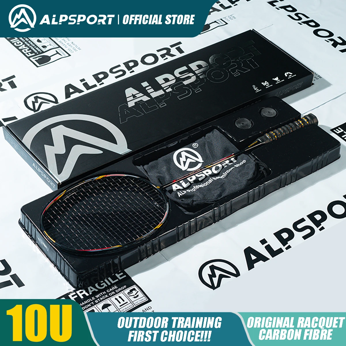 ALPSPORT AIR 10U Ultralight 52g T800 Badminton Racket Fast Rebound Lmported MAX 28LBS Carbon fiber + Titanium Badminton Racket - Image 12