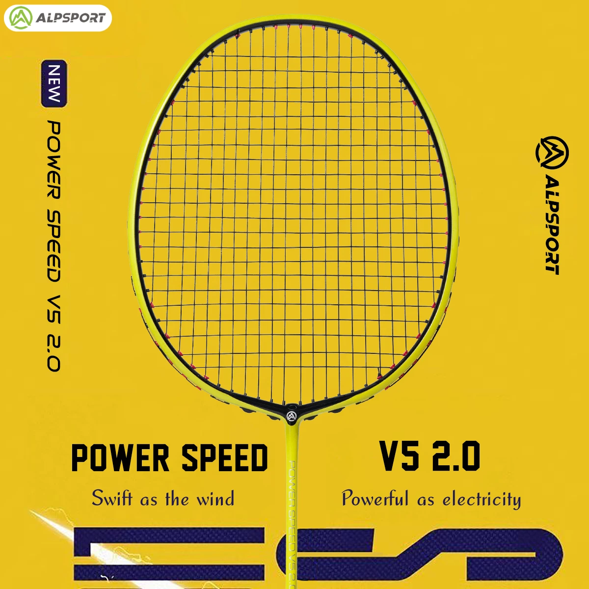 ALP V5 2.0 Badminton Racket 4U Carbon Fiber Ultra-light Buffering Technology Professional Racket New Advanced Version Alpsport - Image 3