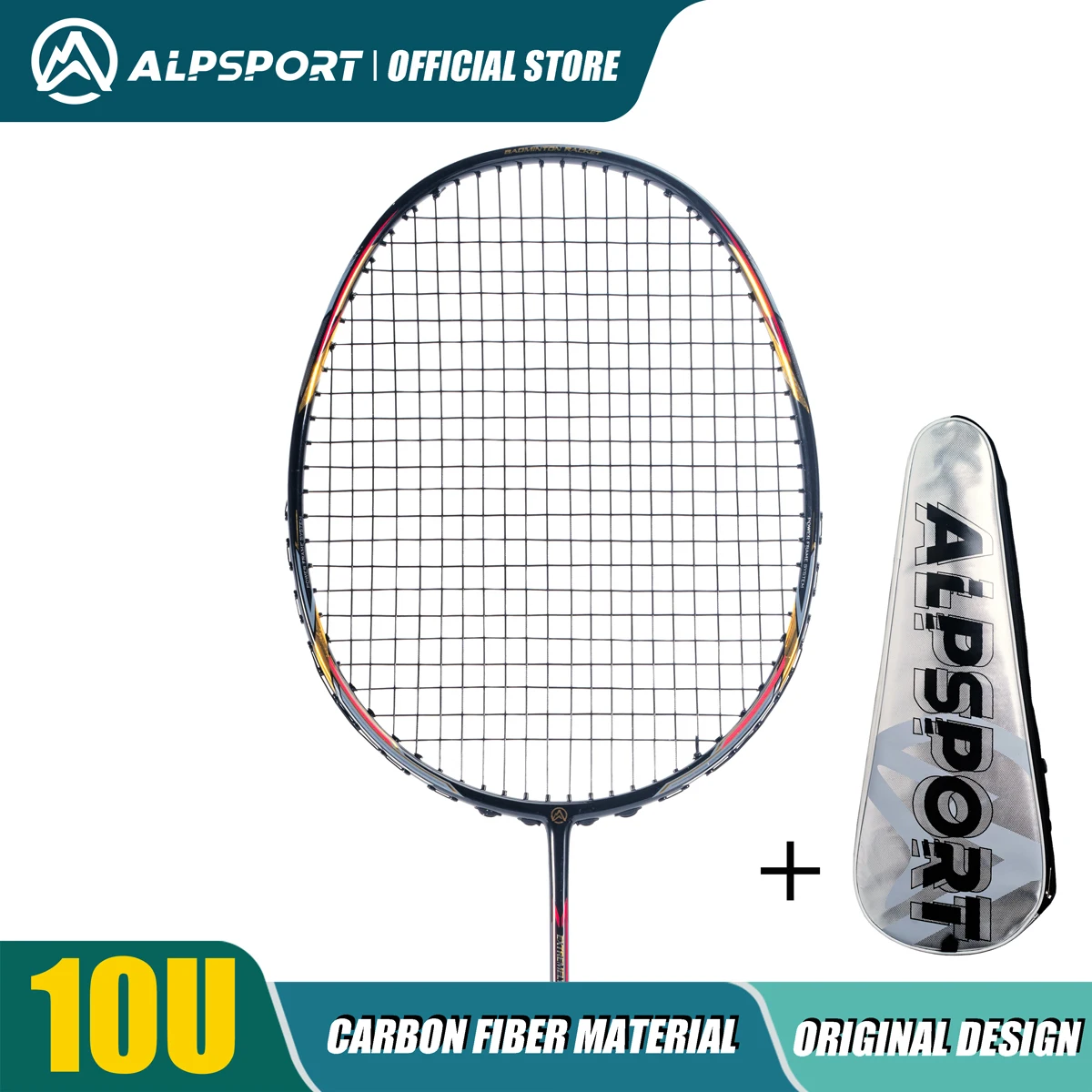 ALPSPORT AIR 10U Ultralight 52g T800 Badminton Racket Fast Rebound Lmported MAX 28LBS Carbon fiber + Titanium Badminton Racket - Image 9