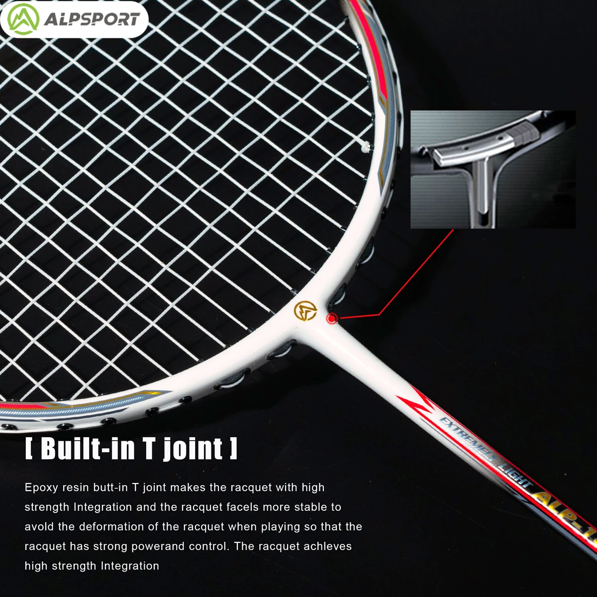 ALPSPORT AIR 10U Ultralight 52g T800 Badminton Racket Fast Rebound Lmported MAX 28LBS Carbon fiber + Titanium Badminton Racket - Image 2