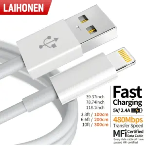 Original Quality USB Charger Cable for iPhone 14 8 7 6S Plus 13 12 Pro XS Max XR SE Fast Charging Cord Data Sync Line 1m 2m 3m