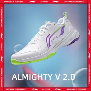 Li-Ning Unisex ALMIGHTY V 2.0 Badminton Shoes NON-MARKING Cushion LiNing Wearable Anti-Slippery Sneakers AYTU001